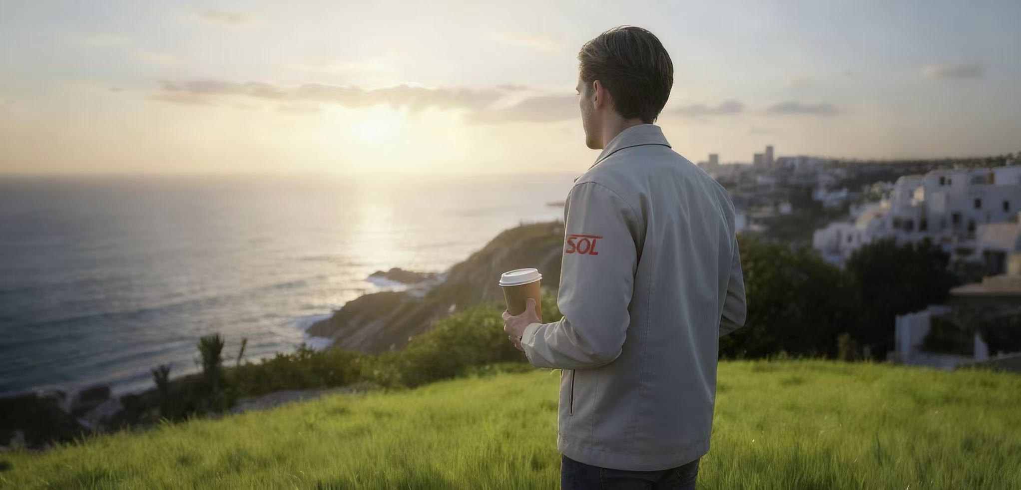 SOL team member overlooking the coast